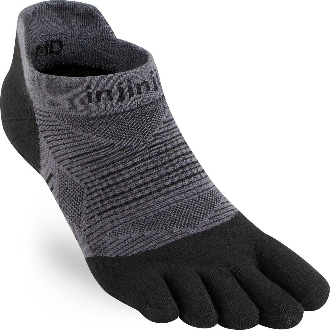 Injinji RUN Lightweight (Ultra-Thin) Tå-sokker Grå/Sort (No show)