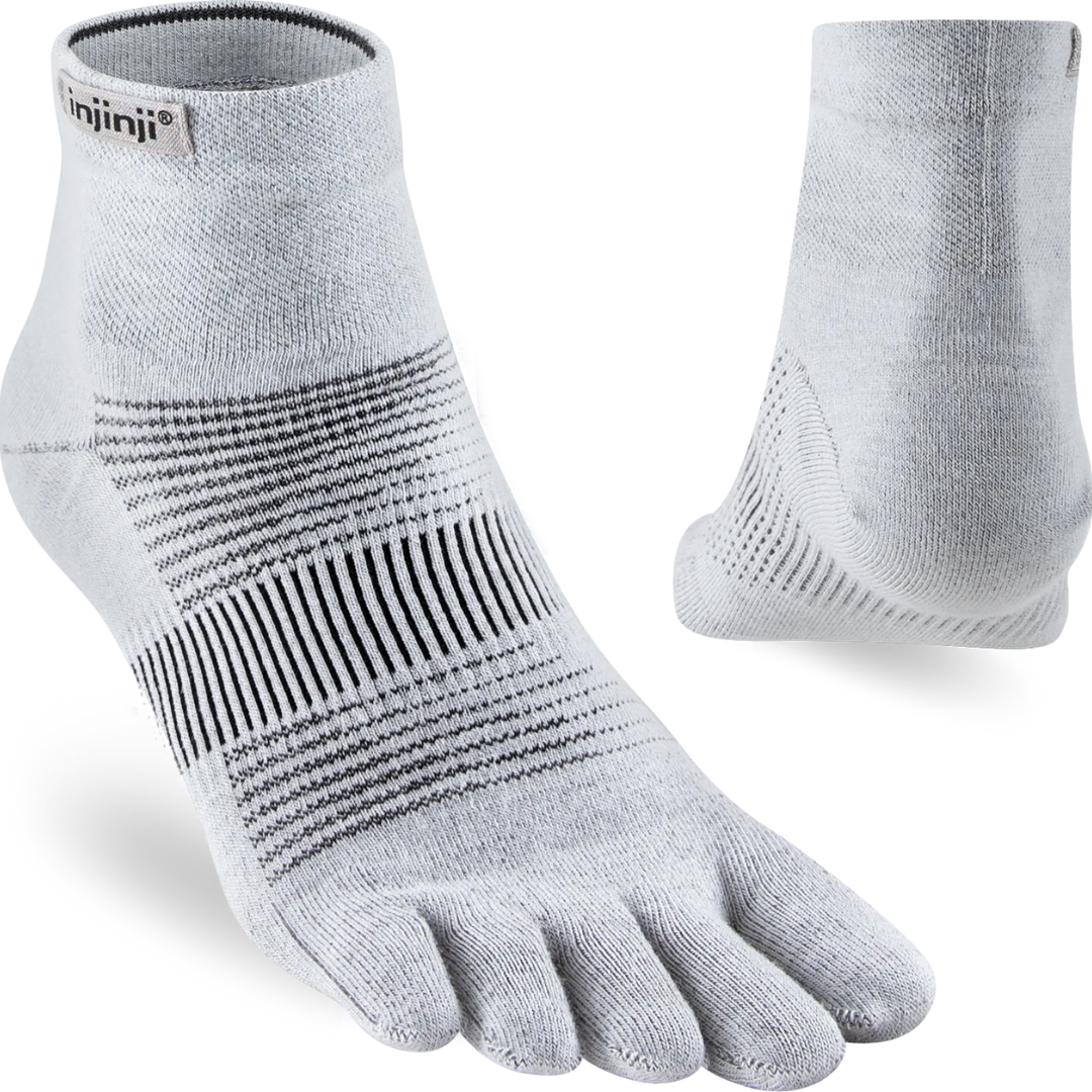 Injinji RUN Lightweight (Ultra-Thin) Tå-sokker Gray (Mini Crew)