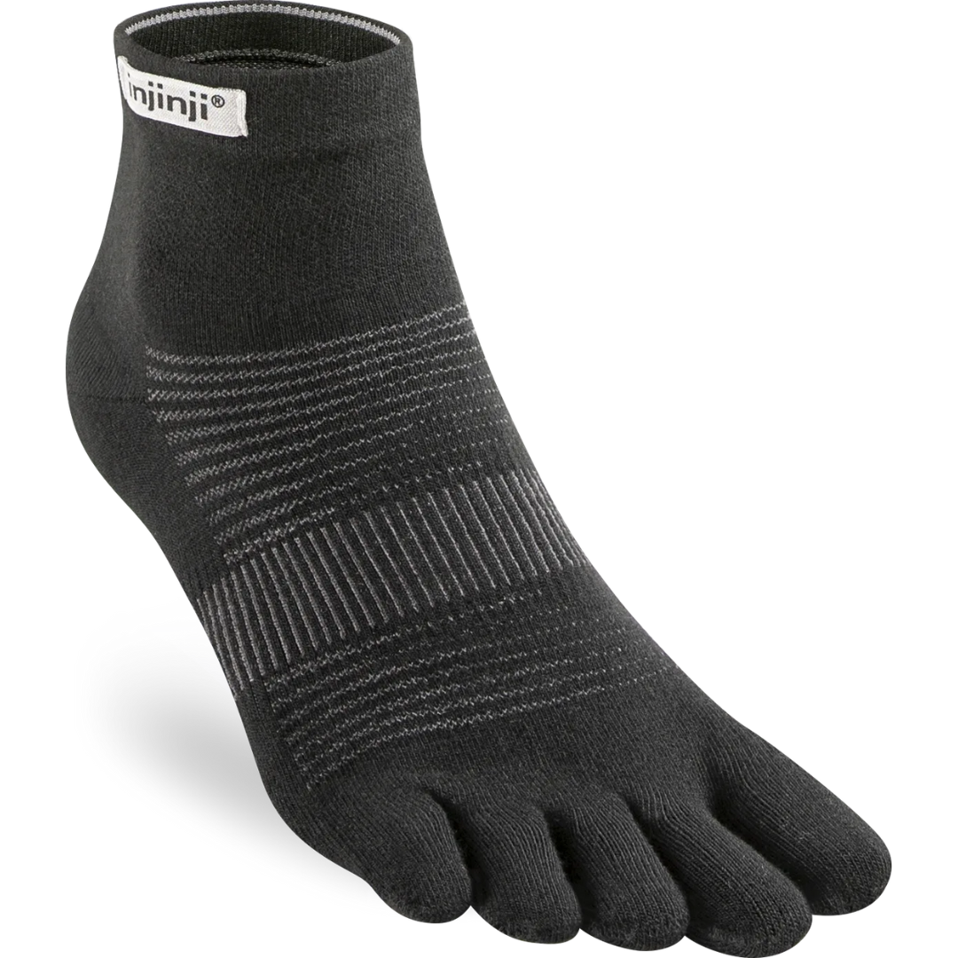 Injinji RUN Original Weight Tå-sokker Sort (Mini Crew)