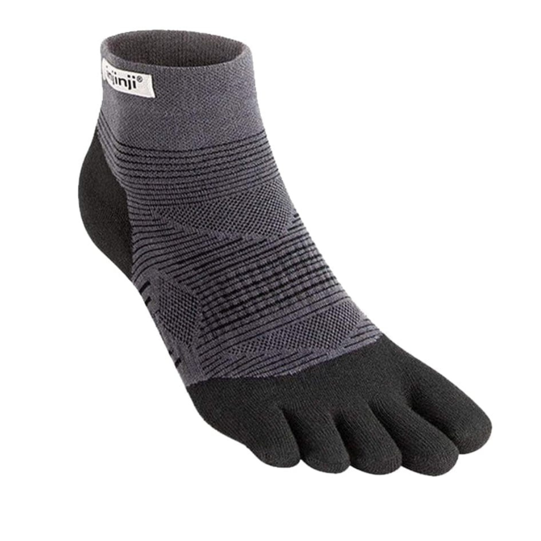Injinji RUN Lightweight (Ultra-Thin) Tå-sokker Grå/Sort (Mini Crew)