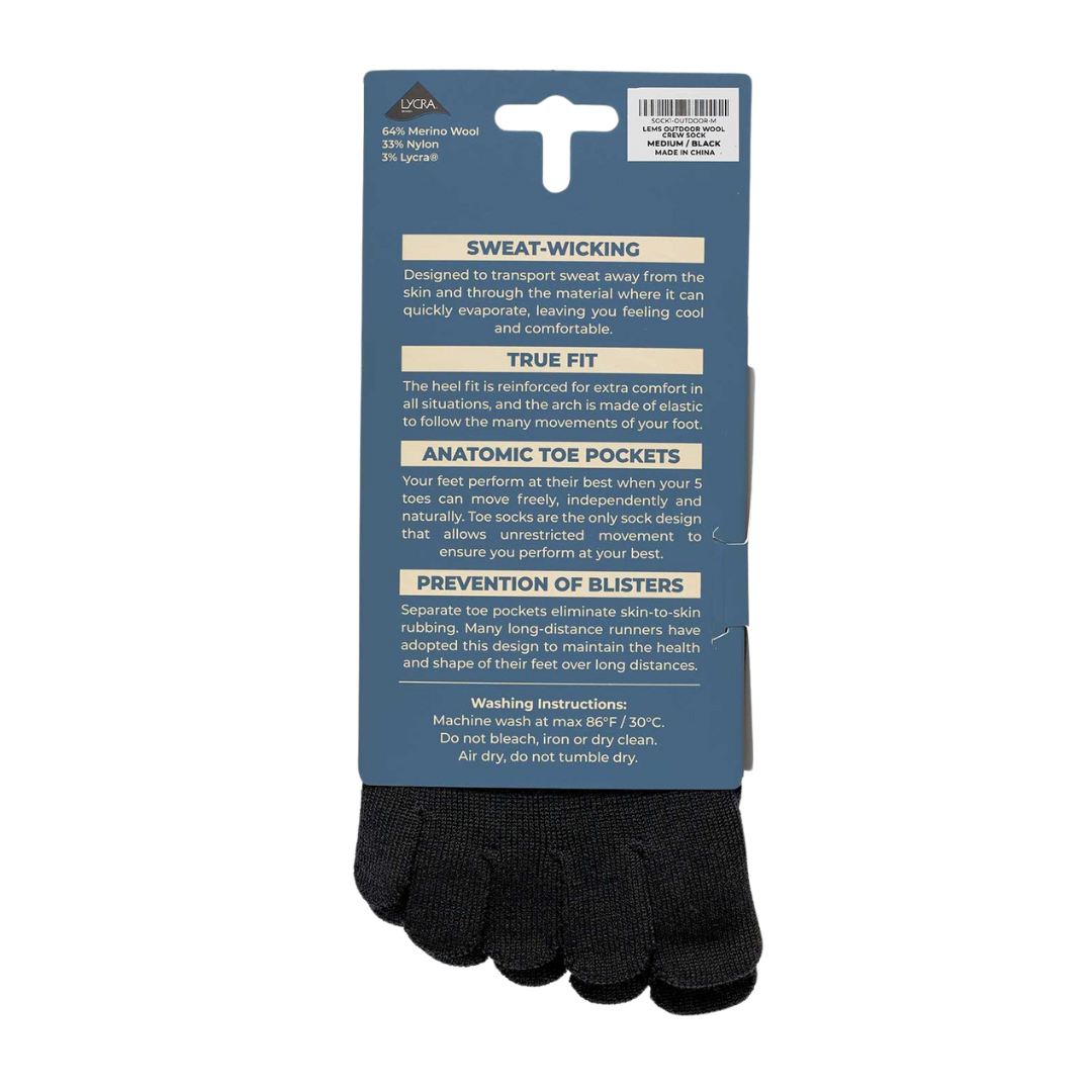 Lems Merino Outdoor Crew Tåsok